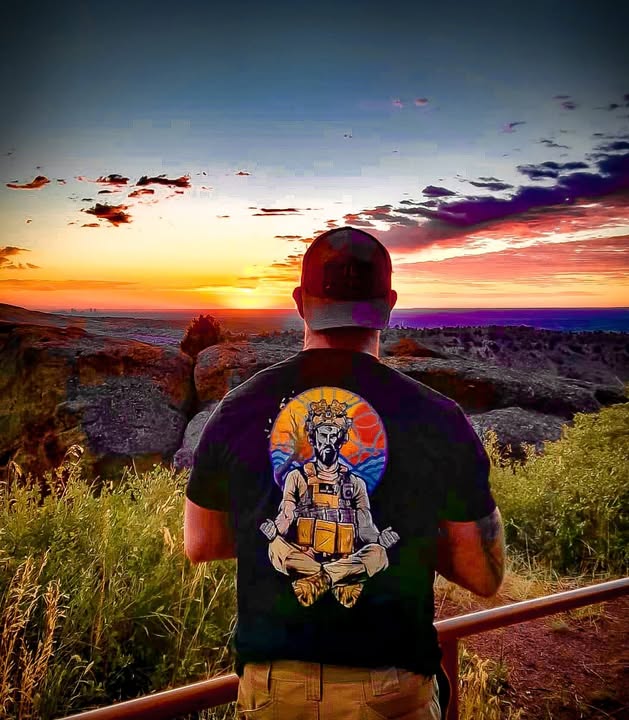 EASY DAY® graphic tee at sunset