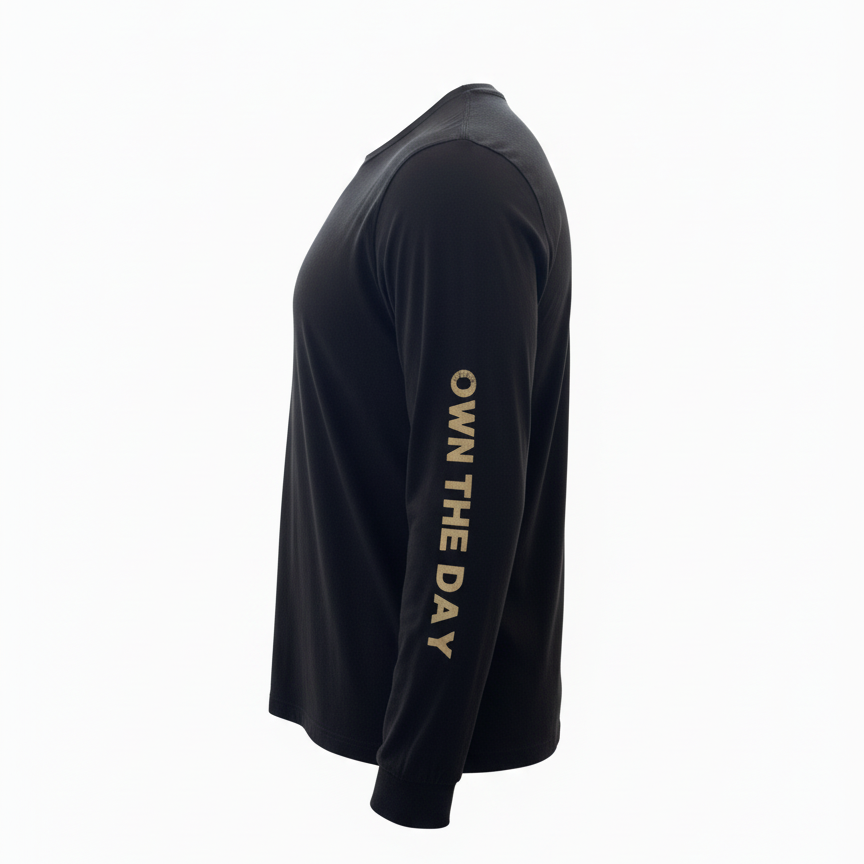 Own The Day Long Sleeve detail, OWN THE DAY graphic