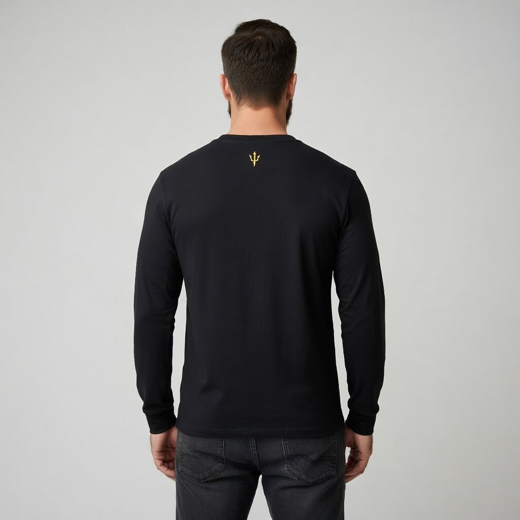 Own The Day Long Sleeve in black, lifestyle view