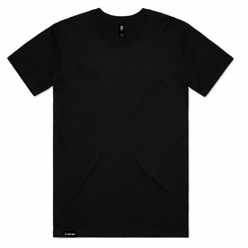 Easy Day Core men's heavyweight cotton t-shirt in black with gold hem tag