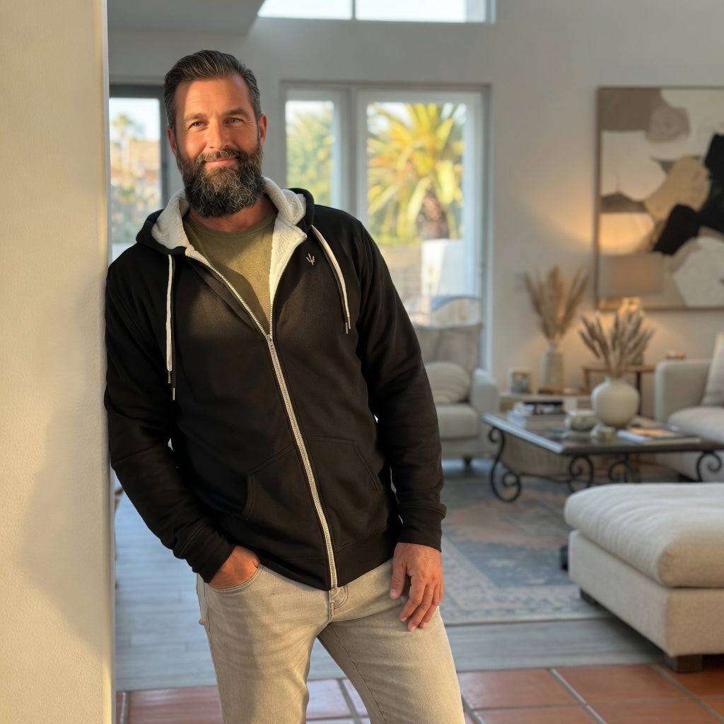 Man standing in a modern living room
